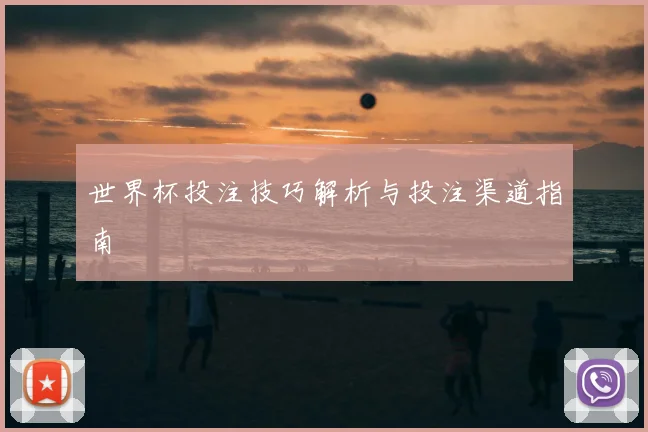 世界杯投注技巧解析与投注渠道指南